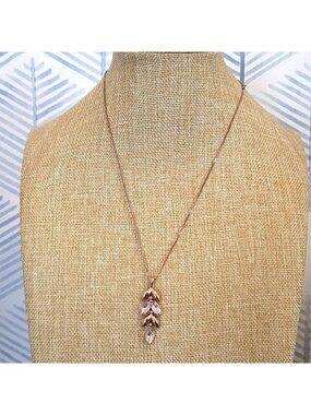 Studio 1886 Blush Petal Glass Cabochon Necklace & Earring Set